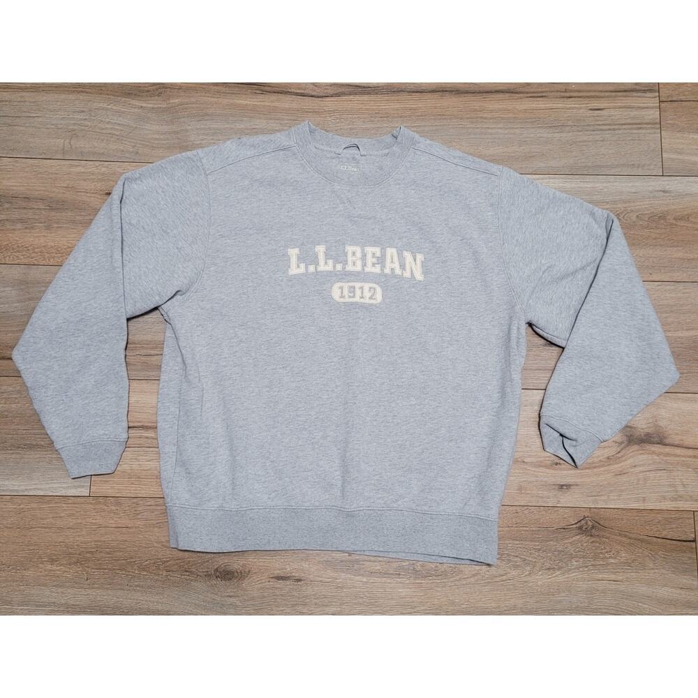 L.L. Bean Gray Crewneck Sweatshirt with Cream Logo